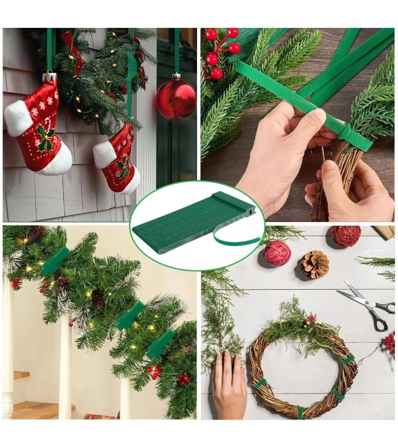 7 Pcs Green Reusable Adjustable Anti Slip Nylon Plant Fixing Ties Support Straps For Garden Climbing Vines Cable Management And Wreath Decoration - Image 3
