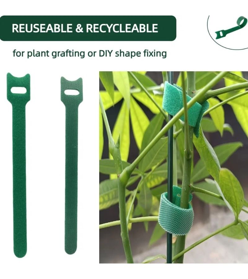 7 Pcs Green Reusable Adjustable Anti Slip Nylon Plant Fixing Ties Support Straps For Garden Climbing Vines Cable Management And Wreath Decoration - Image 1