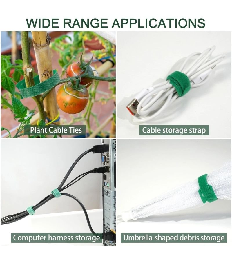 7 Pcs Green Reusable Adjustable Anti Slip Nylon Plant Fixing Ties Support Straps For Garden Climbing Vines Cable Management And Wreath Decoration - Image 4