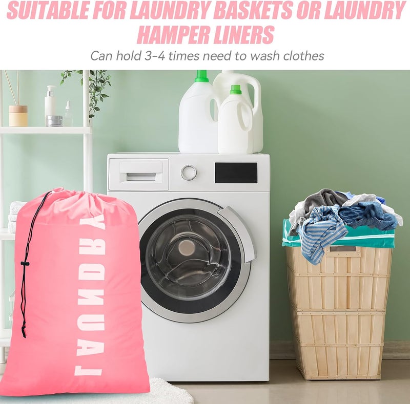 Laundry Bag,2 Pack Travel Laundry Bags for Dirty Clothes,Large Laundry Bags for Camping & Traveling,Dirty Clothes Travel Bag,24" x 36" (Cyan + Pink) - Image 5