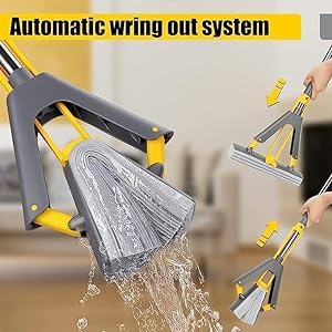 Calyrex Butterfly mop Magic mop Stainless Steel Telescopic Handle Absorbent Sponge mop Home Butterfly Head Floor Cleaner Cleaning Squeeze mop - Image 2