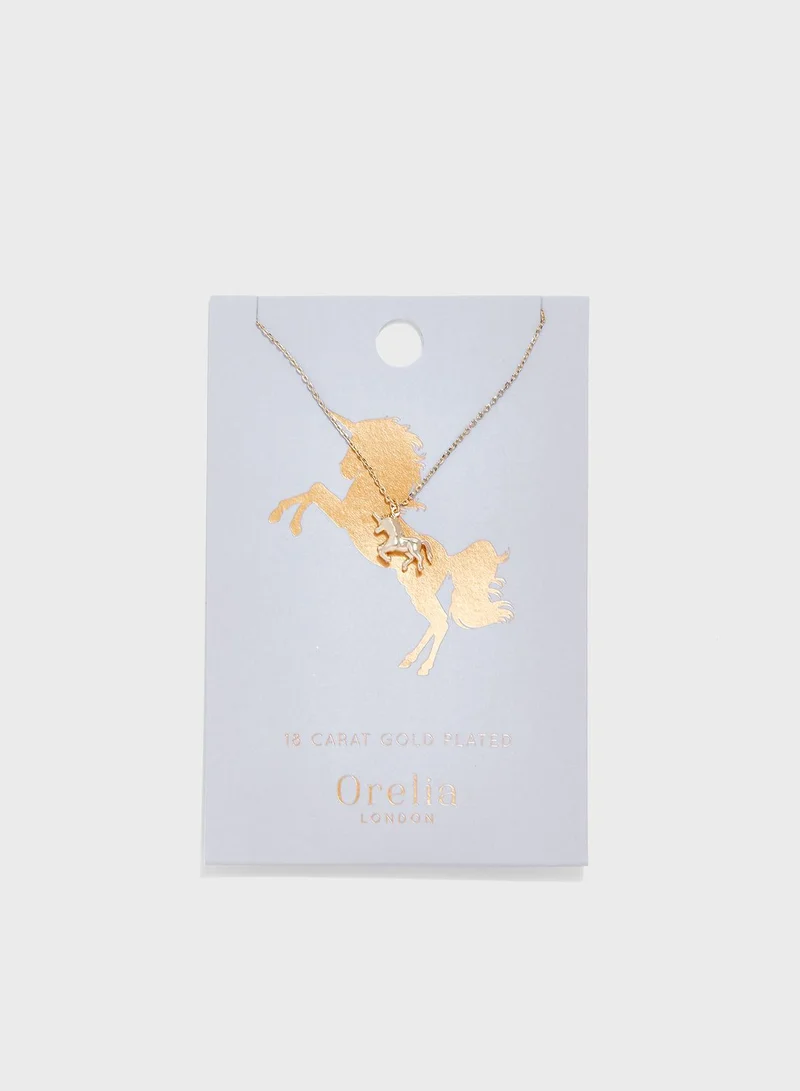 Orelia Lucky Unicorn Ditsy Necklace
