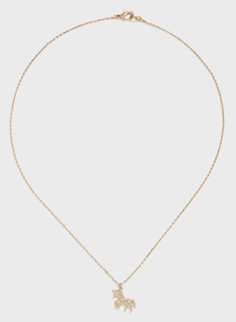 Orelia Lucky Unicorn Ditsy Necklace