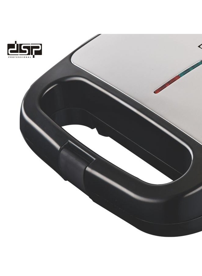 DSB DSP Sandwich Maker - 800W Non-Stick Cooking Plates, Plate Function, Temperature Control, Cool Touch Exterior, Ready to Cook Indicator Light, Lockable Lid, Sandwich Maker, Non-Stick Surface KC1170 - Image 3