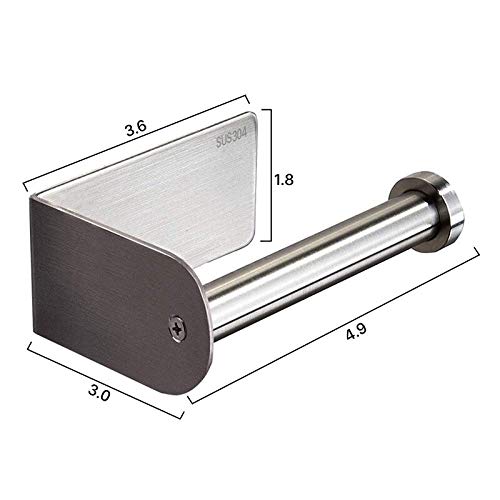 Tagve Self Adhesive Kitchen Tissue Hanging Holder Stainless Steel Bathroom Toilet Roll Rustproof Paper Holder (Silver) - Image 3