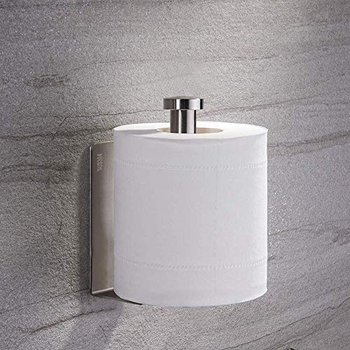 Tagve Self Adhesive Kitchen Tissue Hanging Holder Stainless Steel Bathroom Toilet Roll Rustproof Paper Holder (Silver) - Image 1