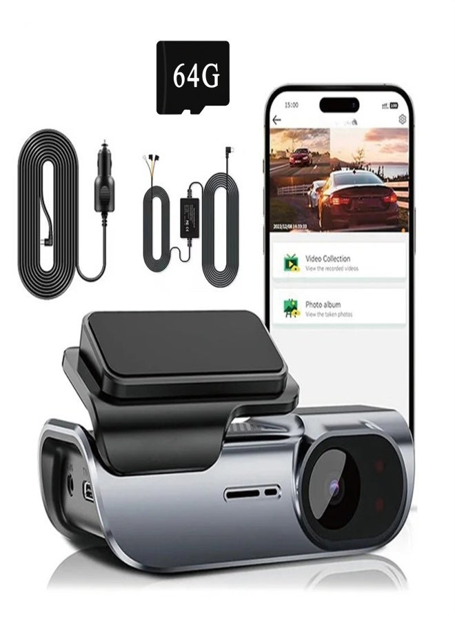 HD 4K 3840 * 2160P driving recorder WIFI camera Car DVR camera Video recorder Driving recorder 24-hour monitoring Night vision - Image 1