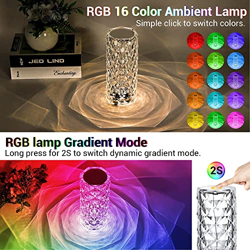 Gesto Crystal Lamp for Home Decor - 16 Color Changing RGB Lights for Room with Remote Control, Touch Control Night lamp for Bedroom | Birthday Gift for Girls, Wedding and Anniversary Gift for Couples - Image 2
