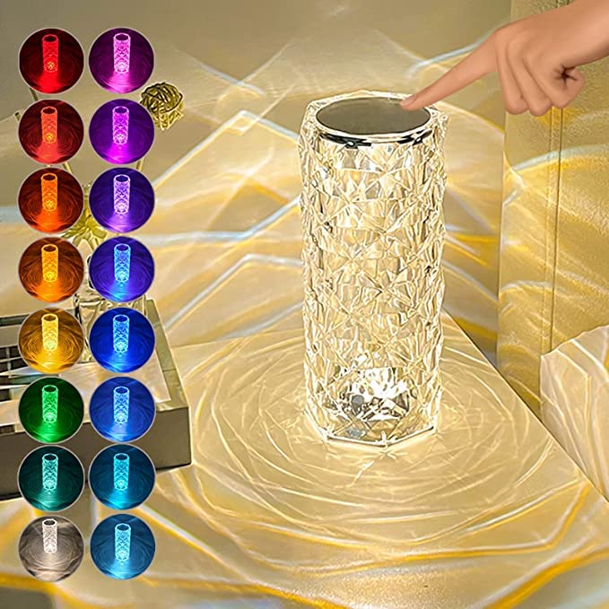 Gesto Crystal Lamp for Home Decor - 16 Color Changing RGB Lights for Room with Remote Control, Touch Control Night lamp for Bedroom | Birthday Gift for Girls, Wedding and Anniversary Gift for Couples - Image 1