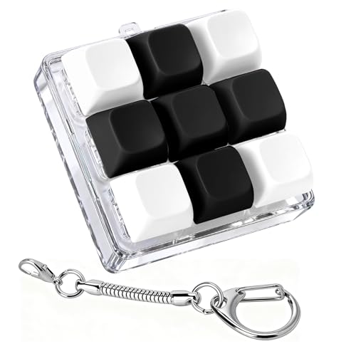 Axlksia Keyboard Fidget Toy Fidget Clicker Keyboard Fidget Keychain Button Fidget Gifts for Adults to Relieve Stress and Pass Time Style V - Image 1
