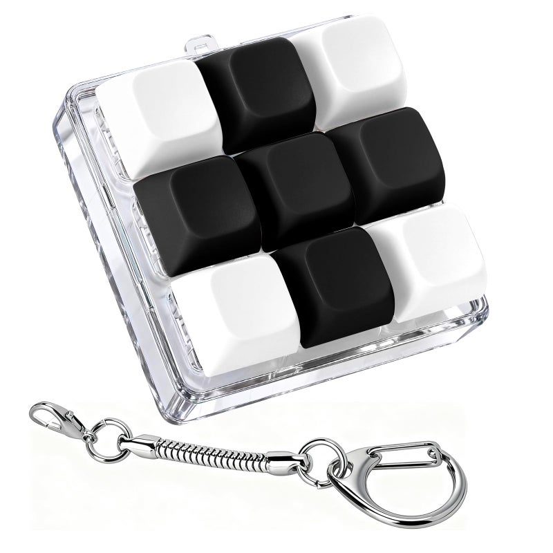 Axlksia Keyboard Fidget Toy Fidget Clicker Keyboard Fidget Keychain Button Fidget Gifts for Adults to Relieve Stress and Pass Time Style V - Image 3