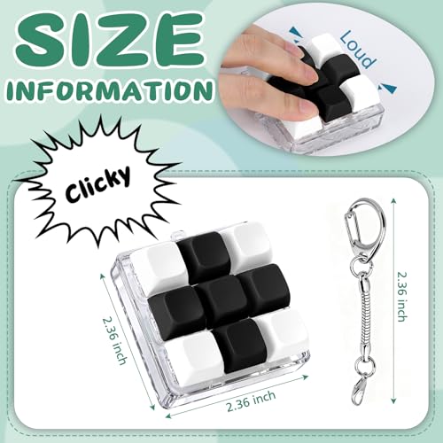 Axlksia Keyboard Fidget Toy Fidget Clicker Keyboard Fidget Keychain Button Fidget Gifts for Adults to Relieve Stress and Pass Time Style V - Image 5