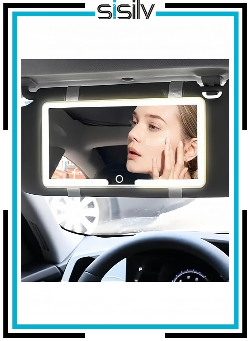 سيسلي مرآة سيارة نسائية قابلة للشحن - بثلاثة أوضاع إضاءة وشاشة لمس قابلة للتعتيم - Image 1