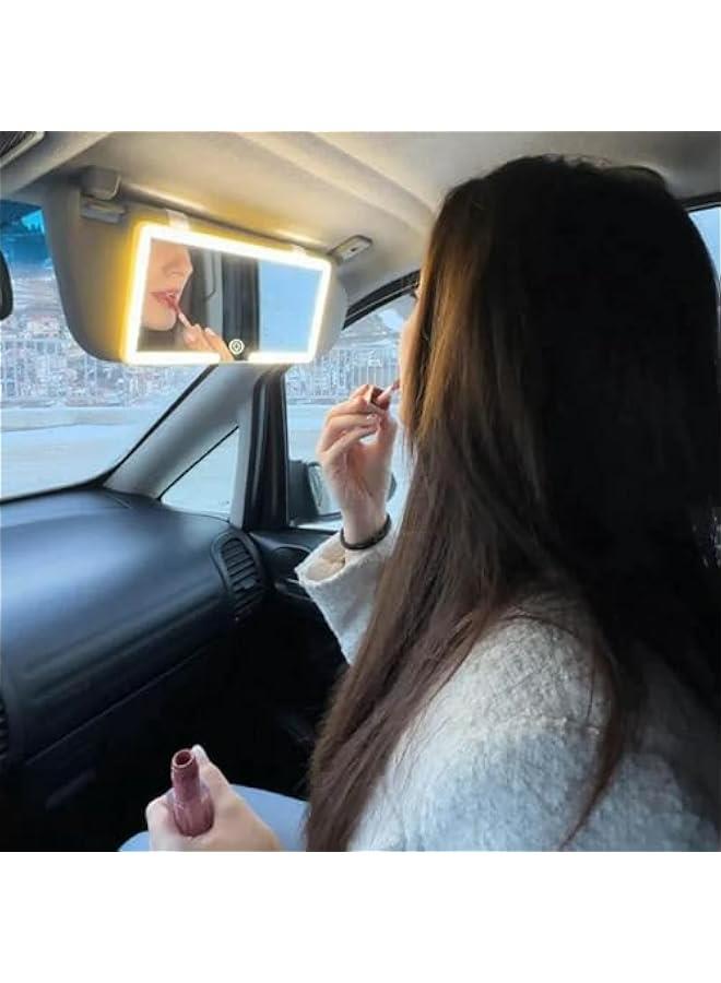 Rechargeable Sun Visor Vanity Mirror for Car with 3 Light Modes & Dimmable Touch Screen - Stylish Car Accessory for Women and Girls - Image 2