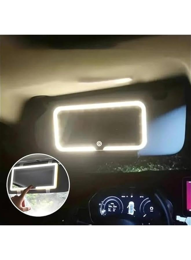 Rechargeable Sun Visor Vanity Mirror for Car with 3 Light Modes & Dimmable Touch Screen - Stylish Car Accessory for Women and Girls - Image 3