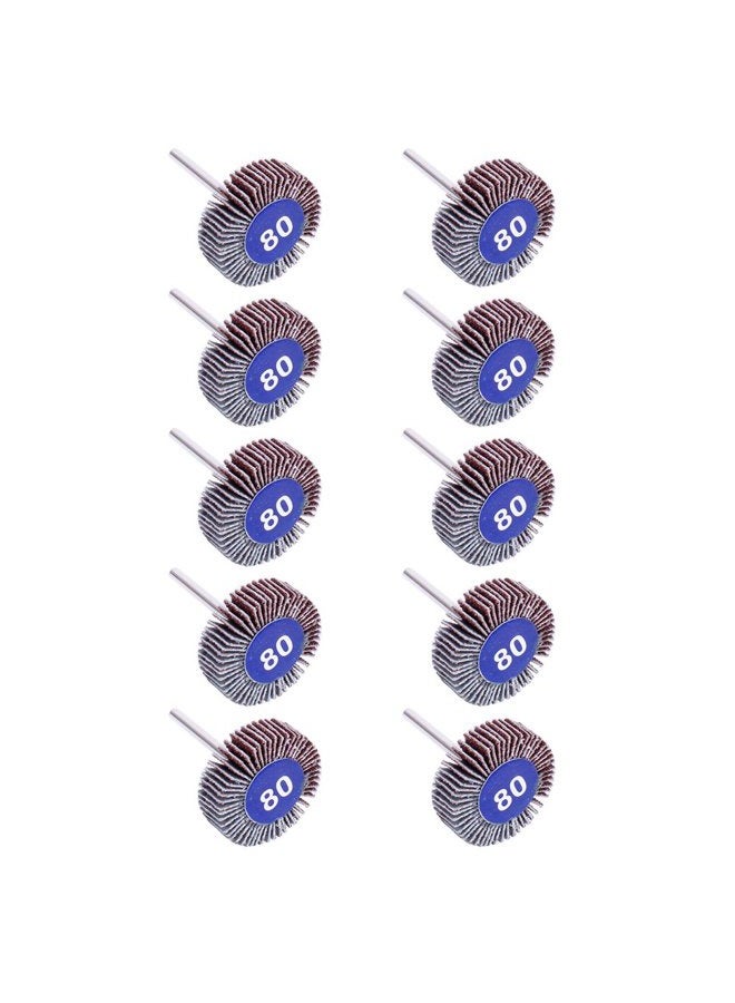AUTOTOOLHOME 10 Pack Abrasive Flap Wheel Sander 80 Grit 1/8 inch Shank for Drill Grinding Polishing Sanding Wheels Rotary Tool - Image 1