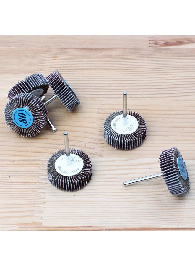 AUTOTOOLHOME 10 Pack Abrasive Flap Wheel Sander 80 Grit 1/8 inch Shank for Drill Grinding Polishing Sanding Wheels Rotary Tool - Image 3