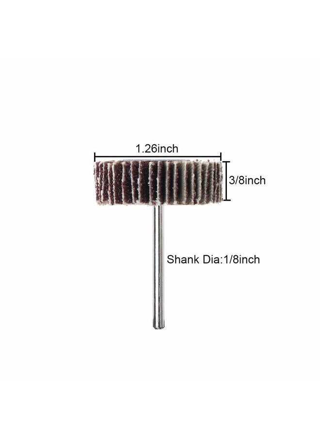 AUTOTOOLHOME 10 Pack Abrasive Flap Wheel Sander 80 Grit 1/8 inch Shank for Drill Grinding Polishing Sanding Wheels Rotary Tool - Image 4