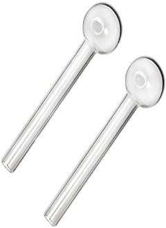 2 Pack Clear Glass Drinking Straw for Hot Tea Juice and Hot Coffee