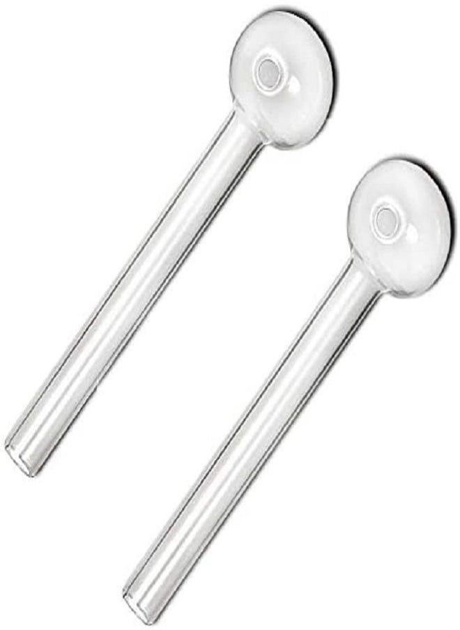 Generic - 2 Pack Clear Glass Drinking Straw for Hot Tea Juice and Hot Coffee - Image 1