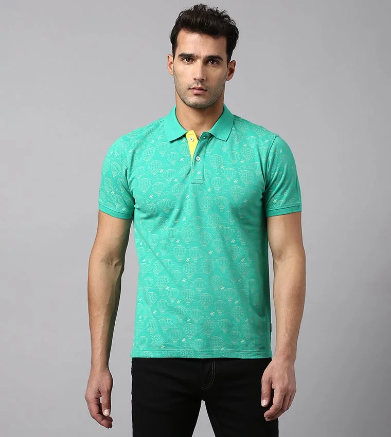 Beverly Hills Polo Club Conversational Printed Polo Collar Pure Cotton T-shirt