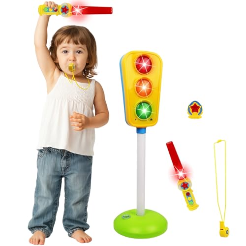 Kiddie Play Traffic Light Toy for Kids Cars and Bikes with Lights and Sounds - Image 2