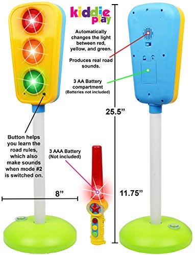 Kiddie Play Traffic Light Toy for Kids Cars and Bikes with Lights and Sounds - Image 4