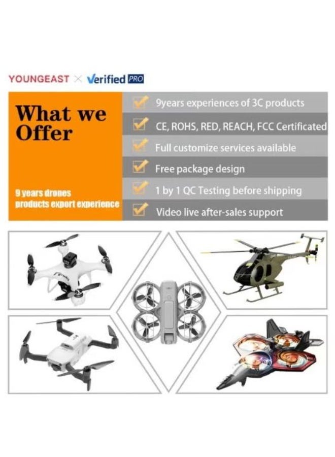 RYN Z100 RC Drone Plane Toy with LED Lights, Auto Hover, ABS Flying Jet for Kids - Image 4