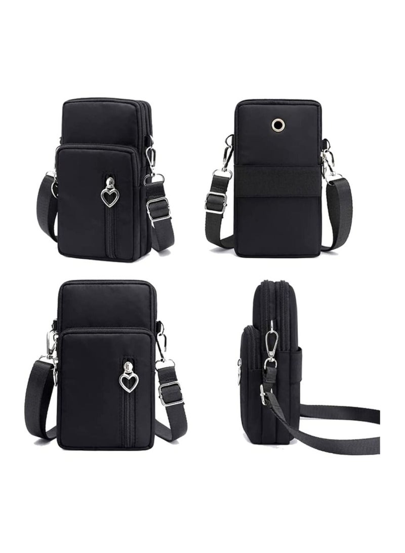 Crossbody Wallet Phone Bag for Women Nylon Small Crossbody Shoulder Bag Arm Bag - Image 2