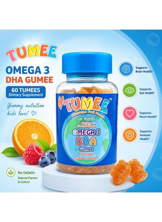 MR.TUMEE Mr. TUMEE Omega 3 DHA Gummies for Kids – Fruit Flavor, Gelatin-Free, 60 Gummies - Image 1