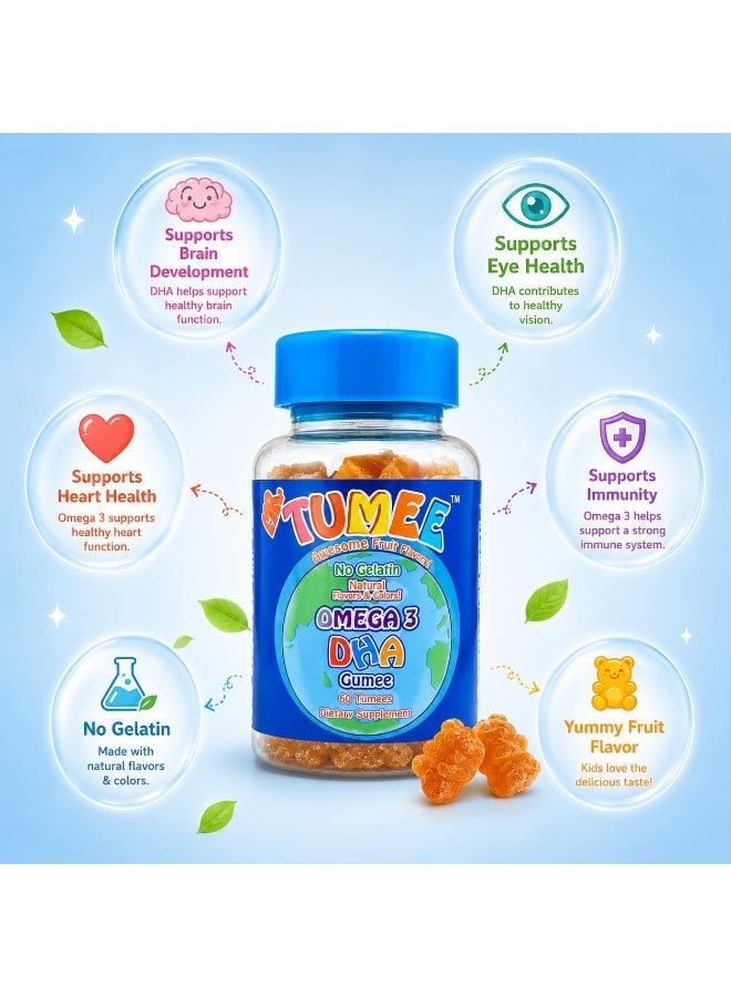 MR.TUMEE Mr. TUMEE Omega 3 DHA Gummies for Kids – Fruit Flavor, Gelatin-Free, 60 Gummies - Image 3