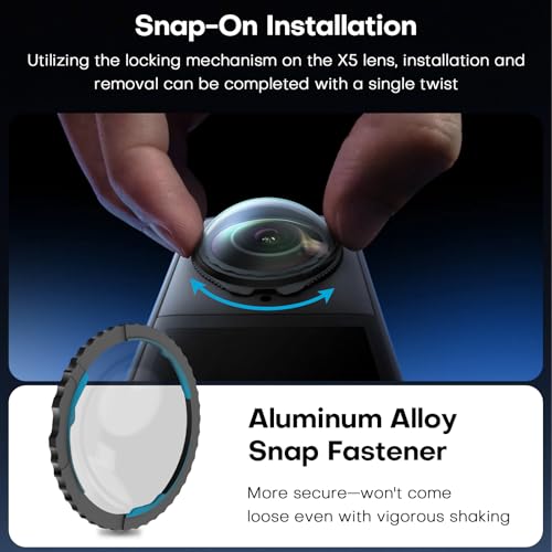 REYGEAK for Insta360 X5 Premium Lens Guards,2 PCS Official Replaceable Lens for Insta360 X5,Anti-Reflective Coating,High Light Transmission - Image 5