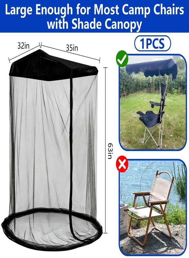 Shupakul 63" H Canopy Chair Mosquito Net, Mosquito Mesh Chair Net with Waterproof Roof and Zipper Opening, Mosquito Net Chairs Cover for Outdoor Hunting Fishing Camping, Excluding Chair or Support - Image 2