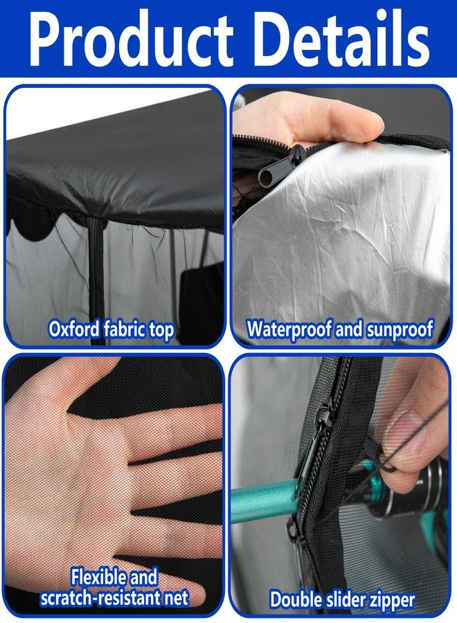 Shupakul 63" H Canopy Chair Mosquito Net, Mosquito Mesh Chair Net with Waterproof Roof and Zipper Opening, Mosquito Net Chairs Cover for Outdoor Hunting Fishing Camping, Excluding Chair or Support - Image 3