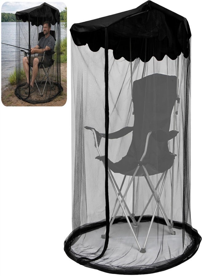 Shupakul 63" H Canopy Chair Mosquito Net, Mosquito Mesh Chair Net with Waterproof Roof and Zipper Opening, Mosquito Net Chairs Cover for Outdoor Hunting Fishing Camping, Excluding Chair or Support - Image 1