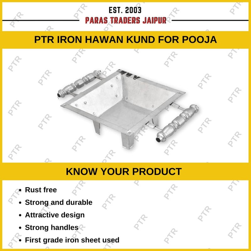 PTR موقد نار تقليدي PTR للبوغا والطقوس حافان كوند بجودة ثقيلة كوند للطقوس الفيدية مع مقابض خشبية ستايل 2 - Image 4