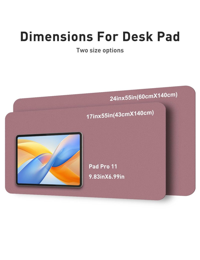 Aothia Faux Leather Desk Mat - Non-Slip PU Leather Desk Blotter, Waterproof Writing Surface, Large Desk Pad for Office & Home (Purple, 55" x 17") - Image 5