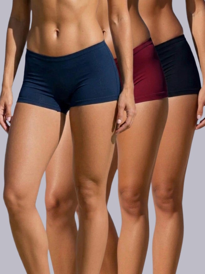 Eden Pack of 3 - Cotton Mid Rise Boyshorts - Image 1