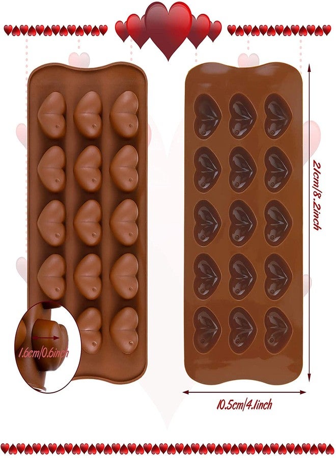 UTD Heart Silicone Mould,for Valentine's Day 15 Hearts Silicon Food Moulds and 300pcs Chocolate Wrappers Doth foil Paper Aluminium - Image 2