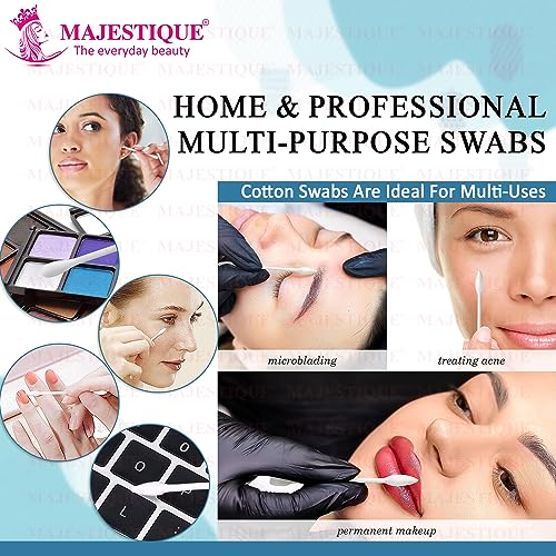 Majestique Paper Sticks Cotton Swabs Buds 2 Shape - Soft, Gentle on Face, Ear Cleaning, Makeup, and Beauty Applicator, Nail Polish Removal - 200 Sticks (Pack of 2) - Image 5
