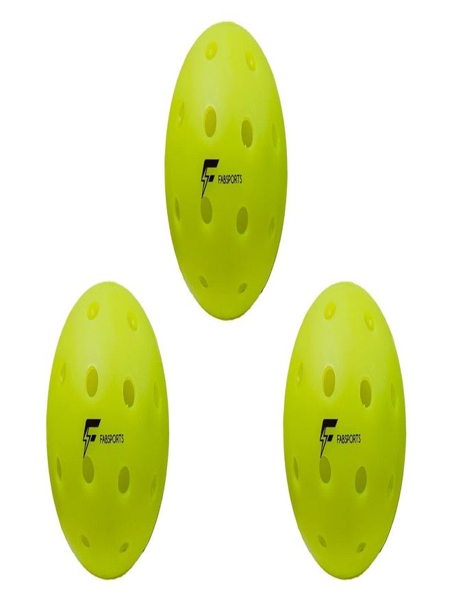 FabSports Pickleball Balls Set of 3, 40 Holes, Pro & Durable, High Bounce, American Standard for Indoor & Outdoor Play, Ideal for All Skill Levels & Tournaments - Neon Green - Image 1