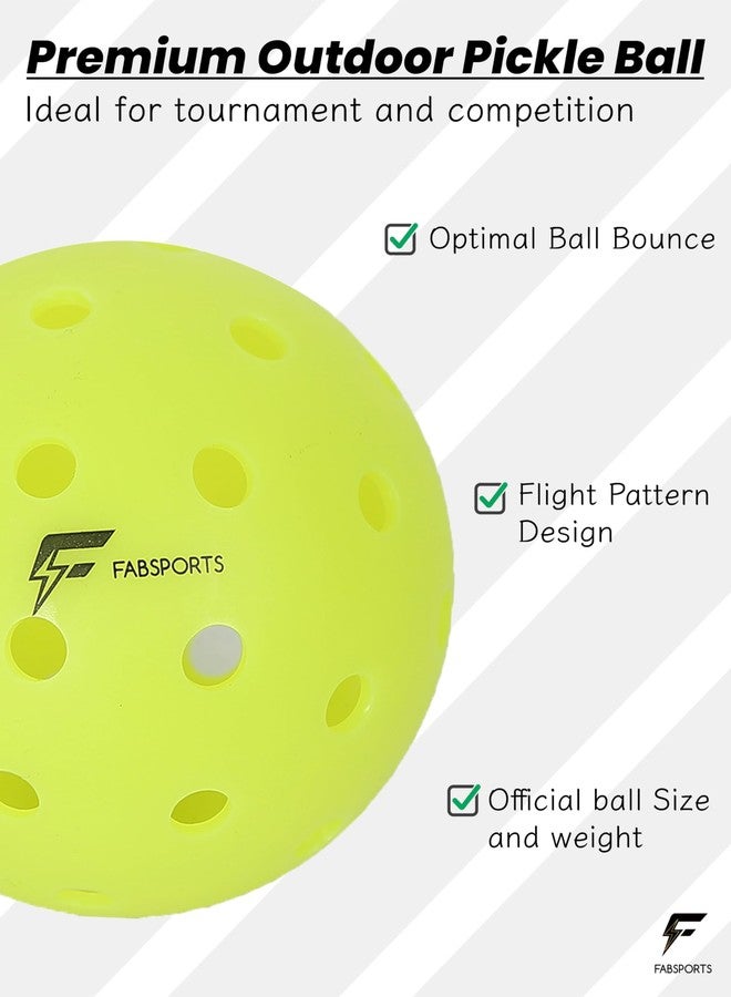 FabSports Pickleball Balls Set of 3, 40 Holes, Pro & Durable, High Bounce, American Standard for Indoor & Outdoor Play, Ideal for All Skill Levels & Tournaments - Neon Green - Image 5
