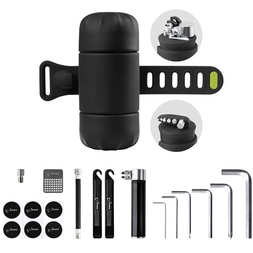 BONE Bike Portable Tool Kit, 14-in-1 Bicycle Repair Capsule, Scratch-Free & Waterproof Silicone Bag for Emergency Maintenance, Cycling accessory with Tire Pump & Wrench for Camping & Travel - Image 1