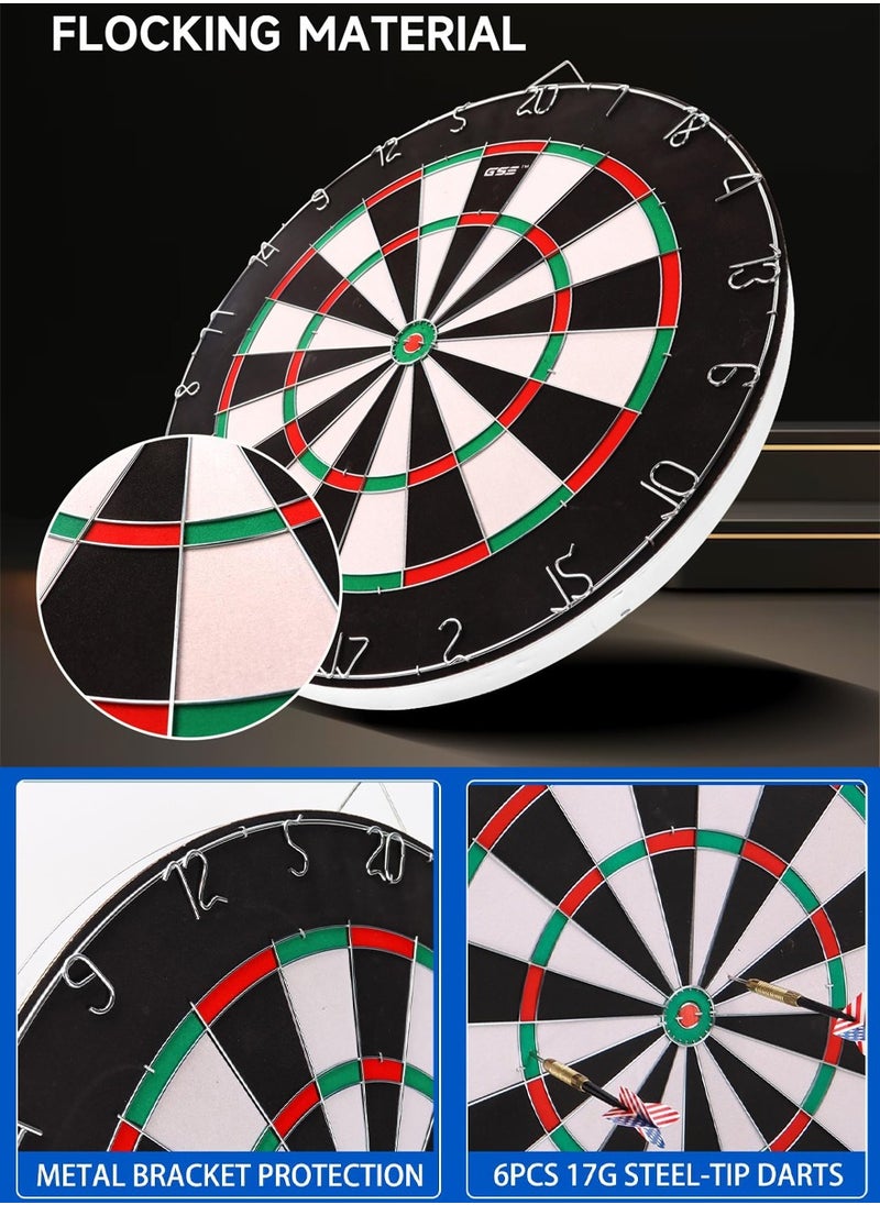 QUTOOB Dart Boards Game - Double Sided Dartboard With 6 Metal Tip Darts, Excellent Indoor Game And Outdoor Game, Professional and Leisure Sport For Friends Family, Office, Clubs, Gym and Trips - Dartboards  - Image 5