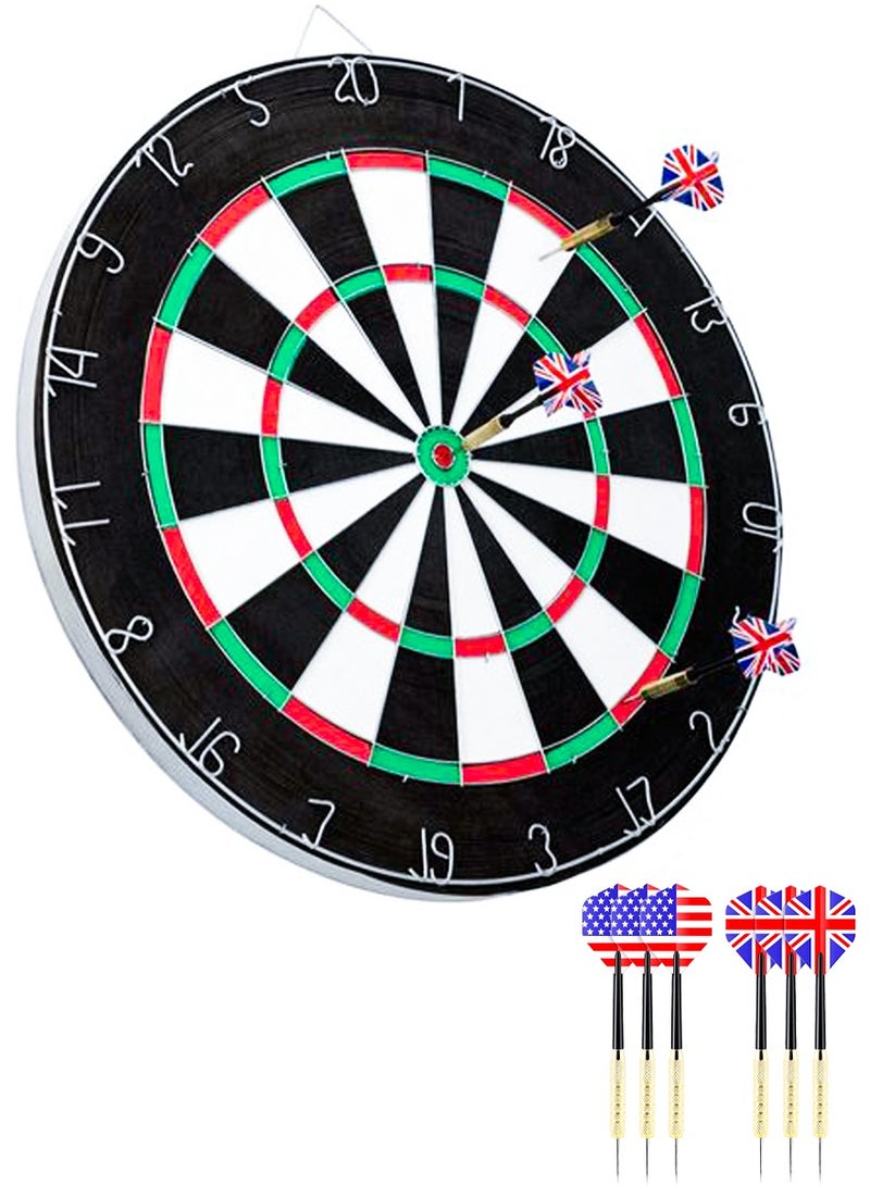 Dart Boards Game - Double Sided Dartboard With 6 Metal Tip Darts, Excellent Indoor Game And Outdoor Game, Professional and Leisure Sport For Friends Family, Office, Clubs, Gym and Trips - Dartboards