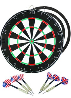 QUTOOB Dart Boards Game - Double Sided Dartboard With 6 Metal Tip Darts, Excellent Indoor Game And Outdoor Game, Professional and Leisure Sport For Friends Family, Office, Clubs, Gym and Trips - Dartboards  - Image 1