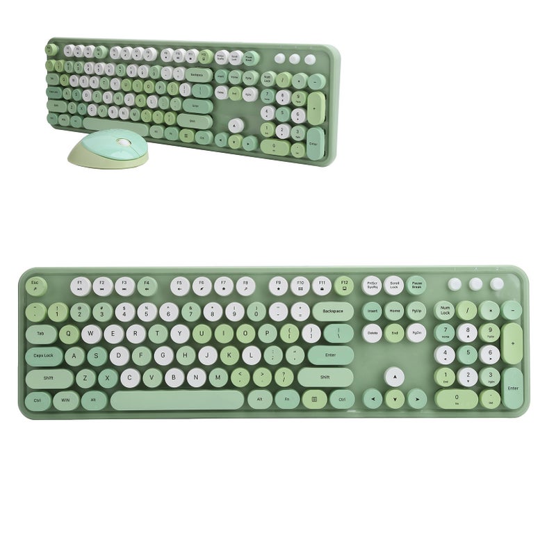 2.4Ghz Wireless 104 Key Keyboard and Mouse Set Desktop Cute Keyboard for Computer(Couleur Rose Mélangée ) - Image 3