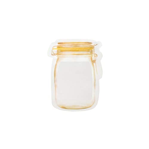 Deera Deera Jar ShapeDesign Ziplock Airtight Stand Up Food Grade PolythenePolyester Lamination PouchCoverBag with zipper self seal and reusable Clear150mmX100mm 59x393Pack of 15  - Image 1