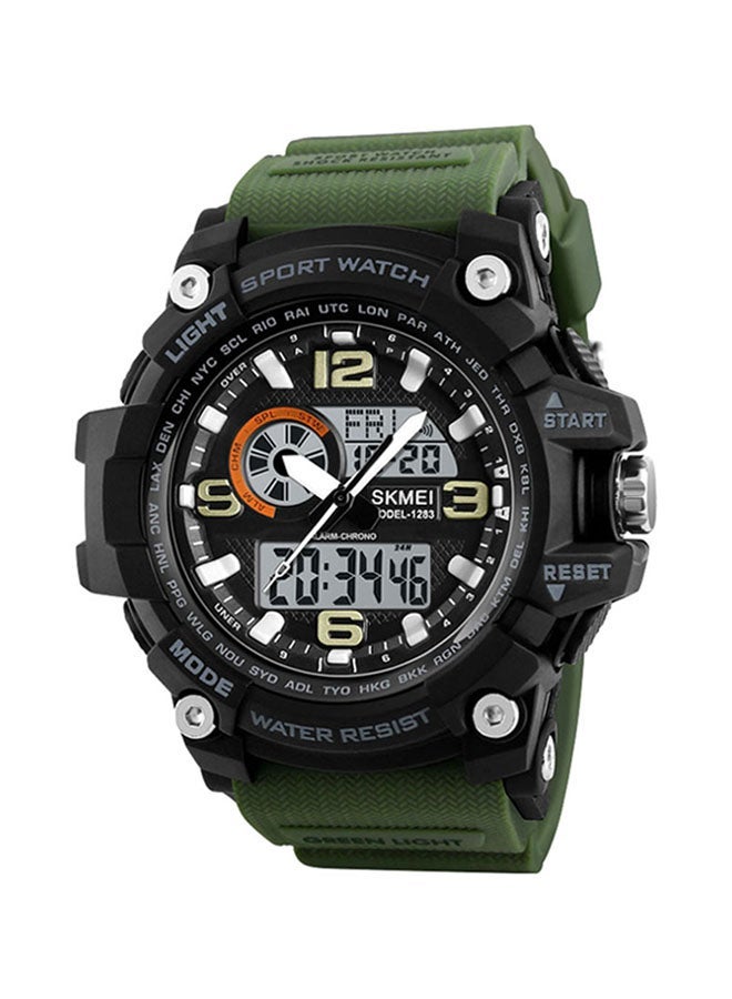 نيبمينينت Boys' Outdoor Waterproof Electronic PU Leather Analog + Digital Watch 1283