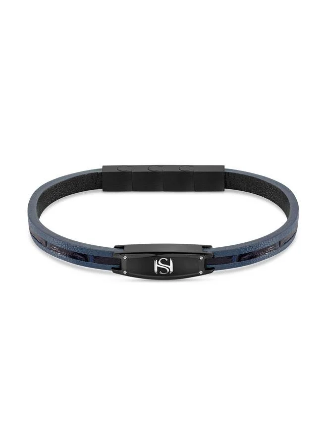 Saint Honore Paris Monceau Flat Leather Bracelet for Men